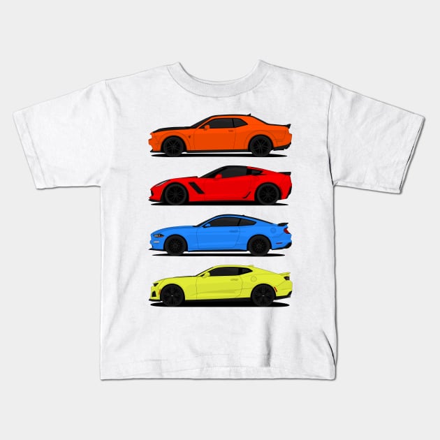 AMERICAN MUSCLE Kids T-Shirt by VENZ0LIC